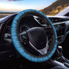 Blue Knitted Pattern Print Car Steering Wheel Cover