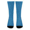 Blue Knitted Pattern Print Crew Socks