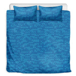 Blue Knitted Pattern Print Duvet Cover Bedding Set
