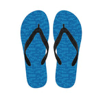 Blue Knitted Pattern Print Flip Flops