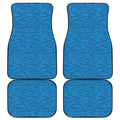 Blue Knitted Pattern Print Front and Back Car Floor Mats