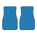 Blue Knitted Pattern Print Front Car Floor Mats