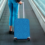 Blue Knitted Pattern Print Luggage Cover