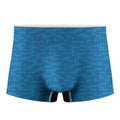 Blue Knitted Pattern Print Men's Boxer Briefs