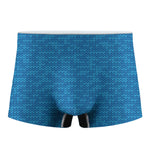 Blue Knitted Pattern Print Men's Boxer Briefs