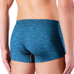 Blue Knitted Pattern Print Men's Boxer Briefs