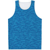 Blue Knitted Pattern Print Men's Tank Top