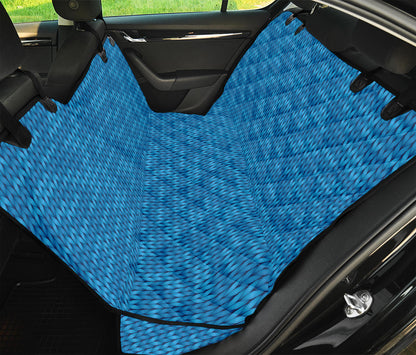 Blue Knitted Pattern Print Pet Car Back Seat Cover