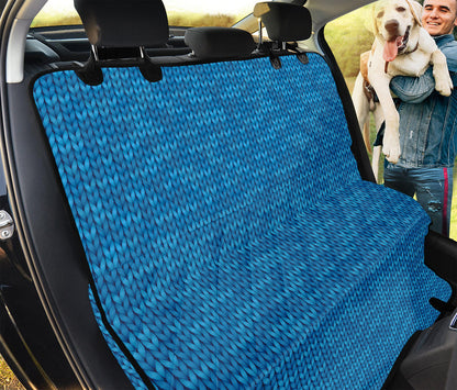 Blue Knitted Pattern Print Pet Car Back Seat Cover
