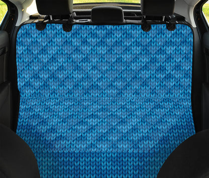 Blue Knitted Pattern Print Pet Car Back Seat Cover