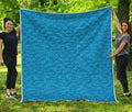 Blue Knitted Pattern Print Quilt