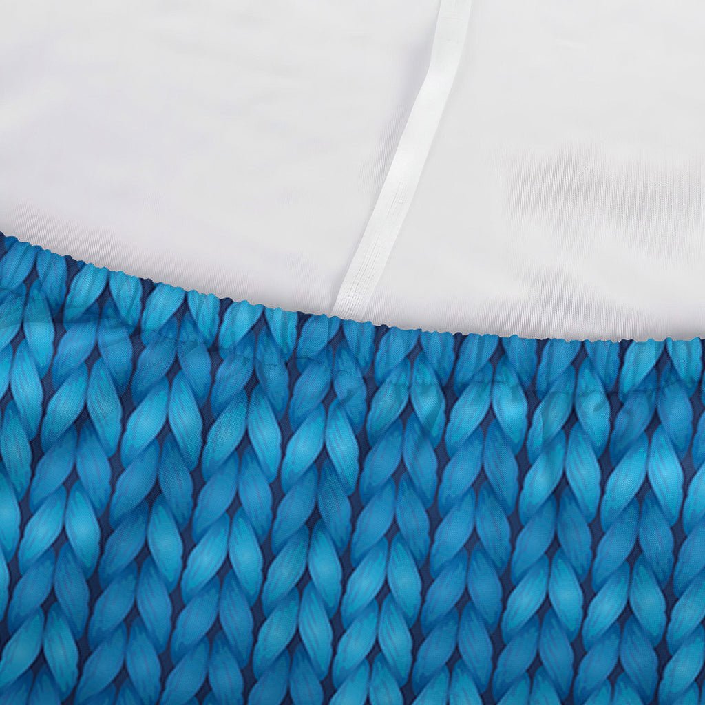 Blue Knitted Pattern Print Sofa Cover