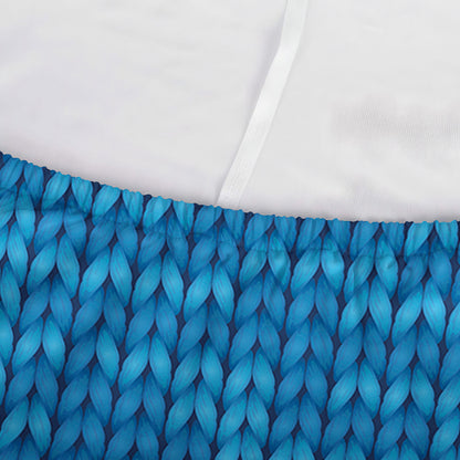 Blue Knitted Pattern Print Sofa Cover