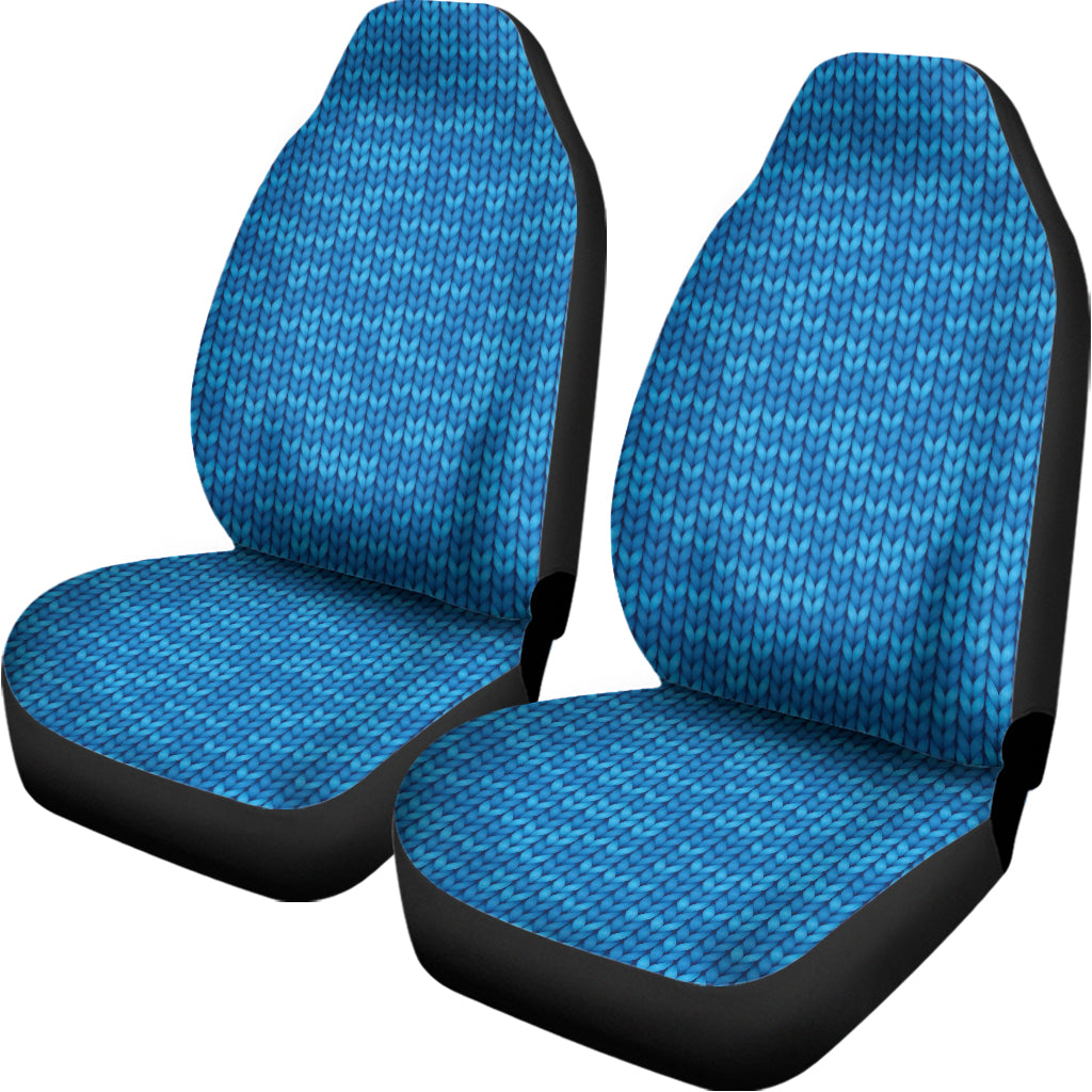 Blue Knitted Pattern Print Universal Fit Car Seat Covers