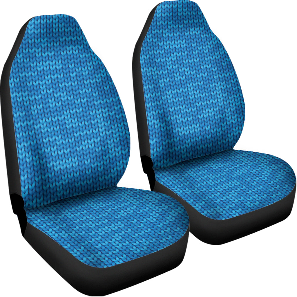 Blue Knitted Pattern Print Universal Fit Car Seat Covers