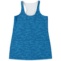 Blue Knitted Pattern Print Women's Racerback Tank Top