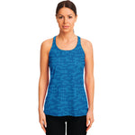 Blue Knitted Pattern Print Women's Racerback Tank Top