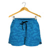 Blue Knitted Pattern Print Women's Shorts