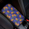 Blue Leaf Pineapple Pattern Print Car Center Console Cover