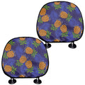Blue Leaf Pineapple Pattern Print Car Headrest Covers