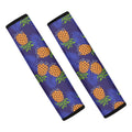 Blue Leaf Pineapple Pattern Print Car Seat Belt Covers