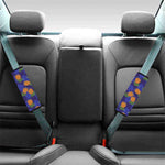 Blue Leaf Pineapple Pattern Print Car Seat Belt Covers