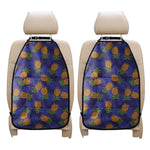 Blue Leaf Pineapple Pattern Print Car Seat Organizers