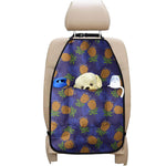 Blue Leaf Pineapple Pattern Print Car Seat Organizers