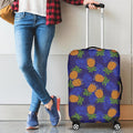 Blue Leaf Pineapple Pattern Print Luggage Cover