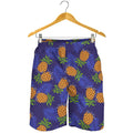 Blue Leaf Pineapple Pattern Print Men's Shorts