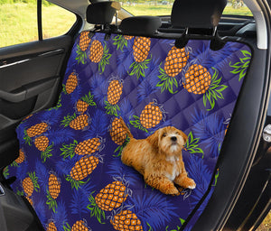 Blue Leaf Pineapple Pattern Print Pet Car Back Seat Cover