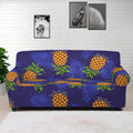 Blue Leaf Pineapple Pattern Print Sofa Cover