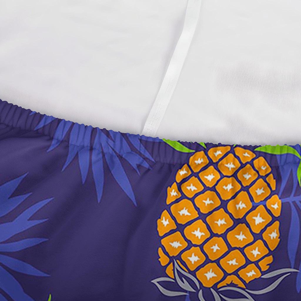 Blue Leaf Pineapple Pattern Print Sofa Cover