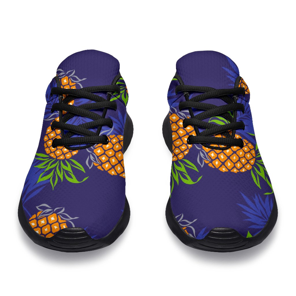 Blue Leaf Pineapple Pattern Print Sport Shoes GearFrost