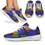 Blue Leaf Pineapple Pattern Print Sport Shoes GearFrost