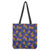 Blue Leaf Pineapple Pattern Print Tote Bag