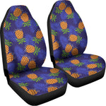 Blue Leaf Pineapple Pattern Print Universal Fit Car Seat Covers