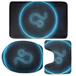 Blue Leo Zodiac Sign Print 3 Piece Bath Mat Set