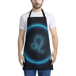 Blue Leo Zodiac Sign Print Apron