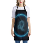 Blue Leo Zodiac Sign Print Apron