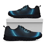 Blue Leo Zodiac Sign Print Black Sneakers