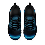 Blue Leo Zodiac Sign Print Black Sneakers