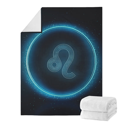 Blue Leo Zodiac Sign Print Blanket