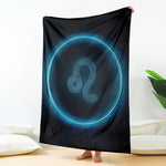 Blue Leo Zodiac Sign Print Blanket