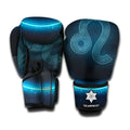 Blue Leo Zodiac Sign Print Boxing Gloves