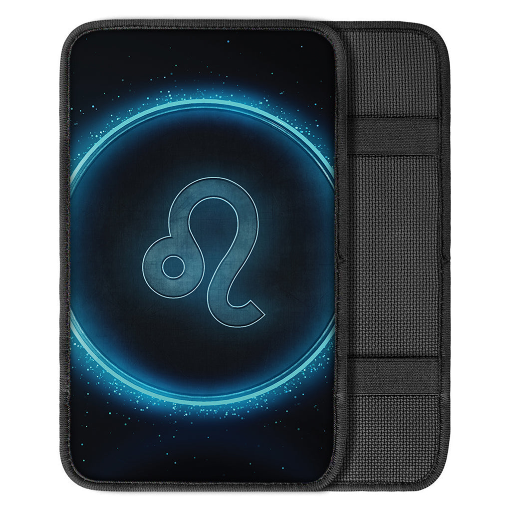 Blue Leo Zodiac Sign Print Car Center Console Cover
