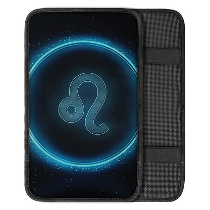 Blue Leo Zodiac Sign Print Car Center Console Cover
