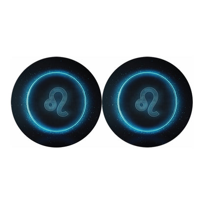 Blue Leo Zodiac Sign Print Car Coasters