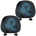 Blue Leo Zodiac Sign Print Car Headrest Covers