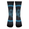 Blue Leo Zodiac Sign Print Crew Socks